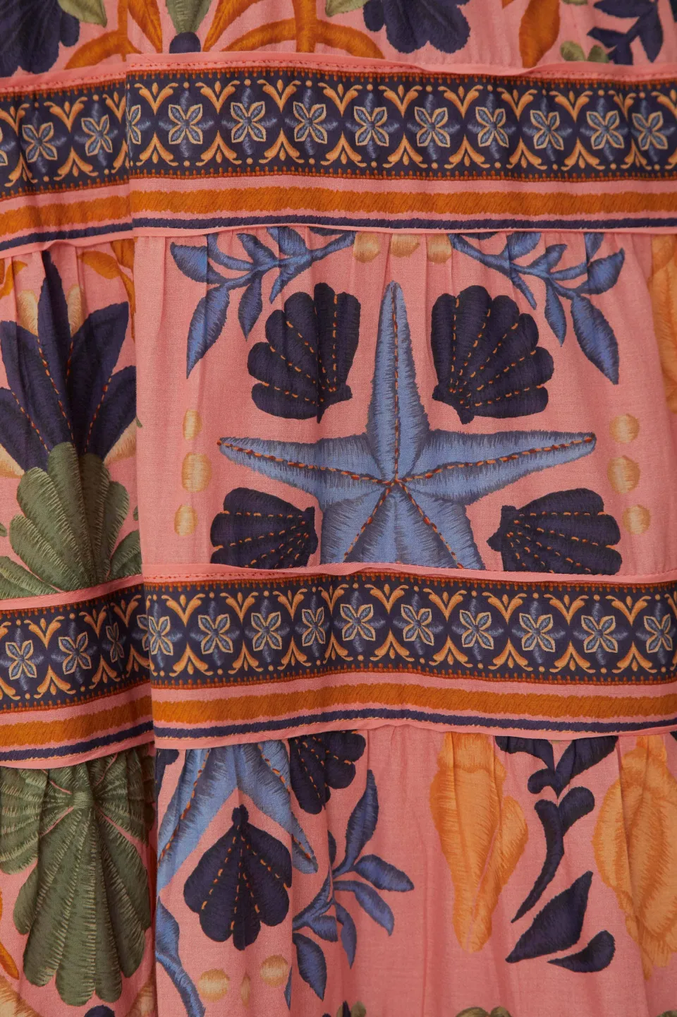 FARM Rio Pink Seashell Tapestry Midi Dress Best