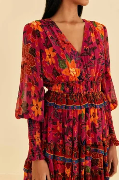 FARM Rio Pink Tropical Tapestry Mini Dress Clearance