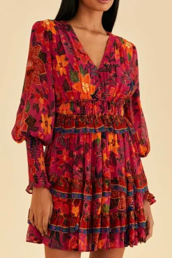 FARM Rio Pink Tropical Tapestry Mini Dress Clearance