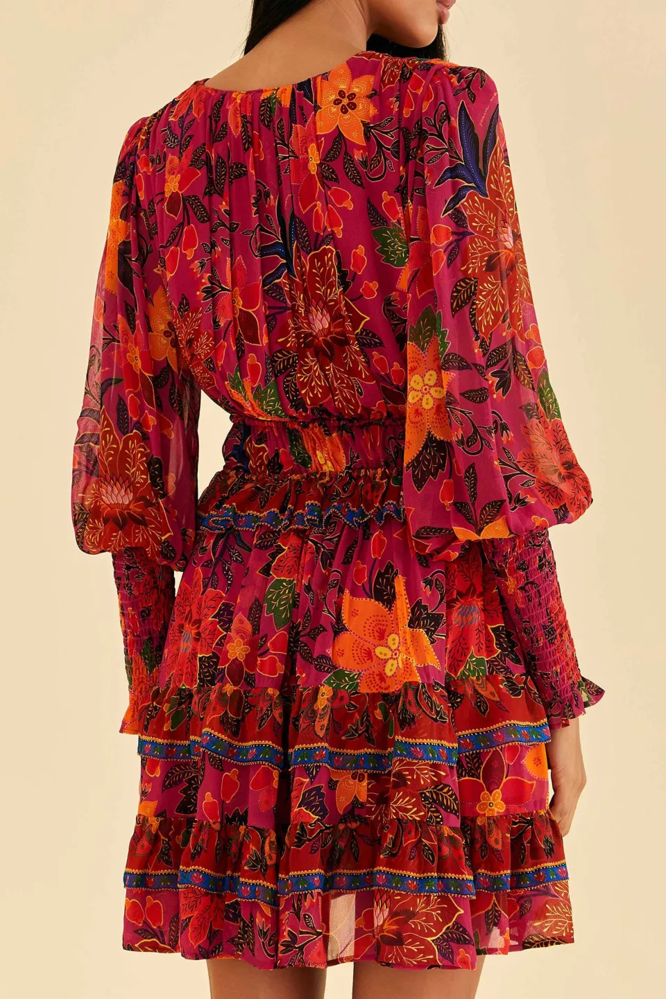FARM Rio Pink Tropical Tapestry Mini Dress Clearance