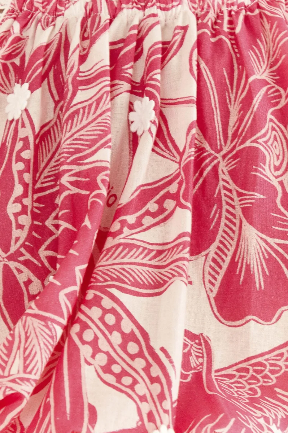 FARM Rio Pink Tropical Woodcut Crop Top Hot