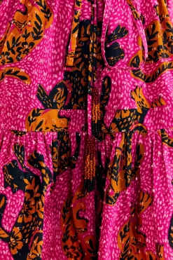 FARM Rio Pink Wild Leopards Mini Dress Best