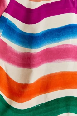 FARM Rio Puff Sleeve Crop Top | Dancing Stripes Print Outlet