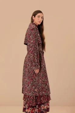 FARM Rio Purple Chelsea Garden Cotton Eyelet Trench Coat Sale