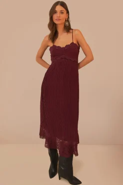 FARM Rio Purple Lace Sleeveless Midi Dress Online
