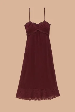 FARM Rio Purple Lace Sleeveless Midi Dress Online