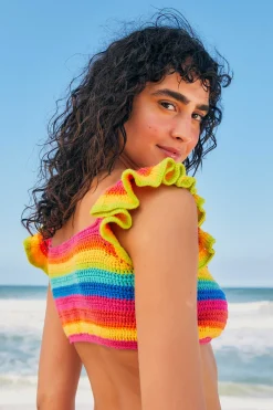 FARM Rio RAINBOW CROCHET BIKINI TOP Discount