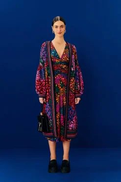FARM Rio Rainbow Hearts Lenzing™ Ecovero™ Viscose Midi Dress