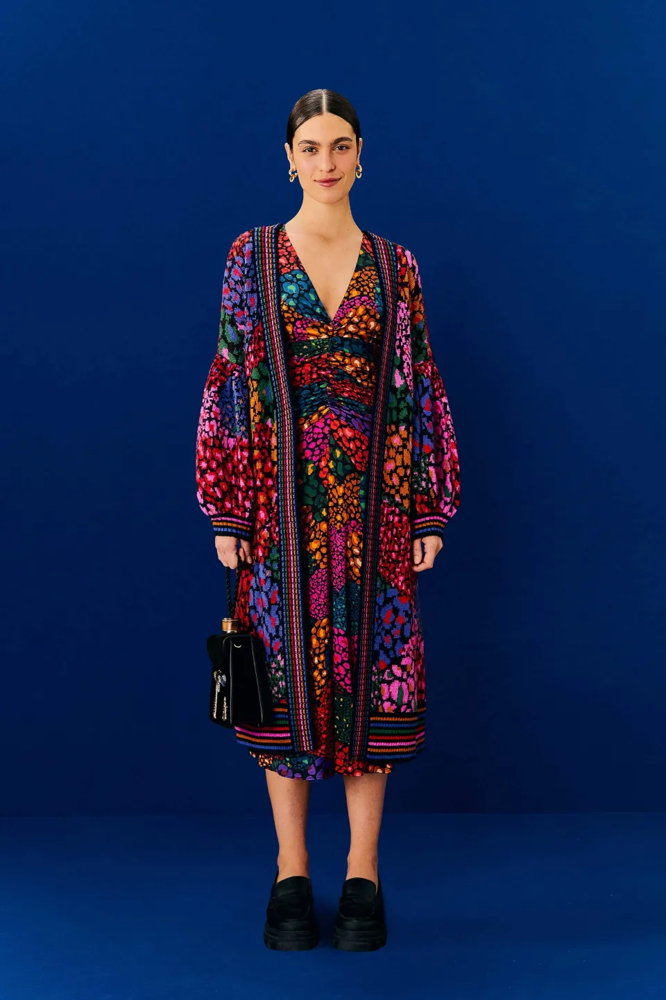 FARM Rio Rainbow Hearts Lenzing™ Ecovero™ Viscose Midi Dress