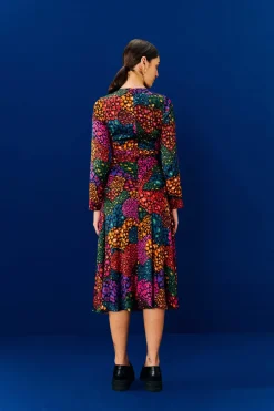 FARM Rio Rainbow Hearts Lenzing™ Ecovero™ Viscose Midi Dress