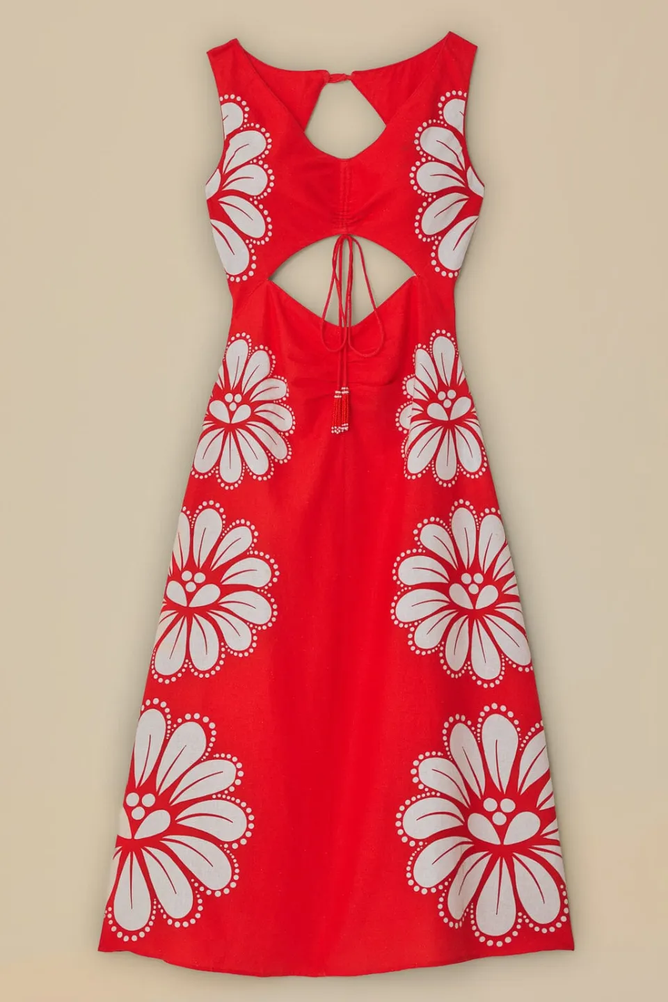 FARM Rio Red Ainika Shell LENZING™ ECOVERO™ Euroflax™ Midi Dress Online