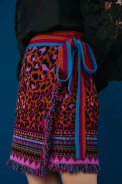 FARM Rio Red Ainika Tapestry Sweater Skirt Discount