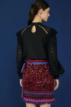 FARM Rio Red Ainika Tapestry Sweater Skirt Discount