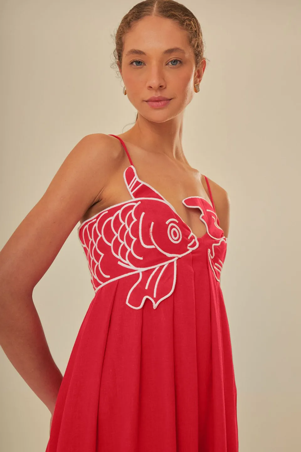 FARM Rio Red Fish Top Maxi Dress