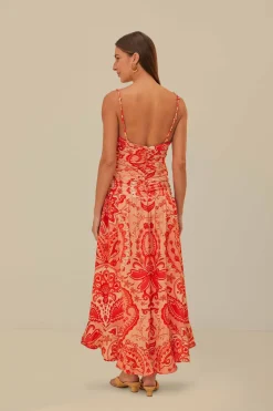FARM Rio Red Jaipur Crossover Maxi Dress