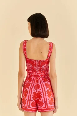 FARM Rio Red Jungle Scarf Romper Clearance