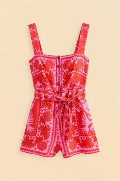 FARM Rio Red Jungle Scarf Romper Clearance