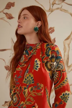 FARM Rio Red Maxi Floral Cutout LENZING™ ECOVERO™ Viscose Midi Dress Online