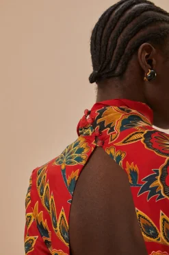 FARM Rio Red Maxi Floral Cutout LENZING™ ECOVERO™ Viscose Midi Dress Online