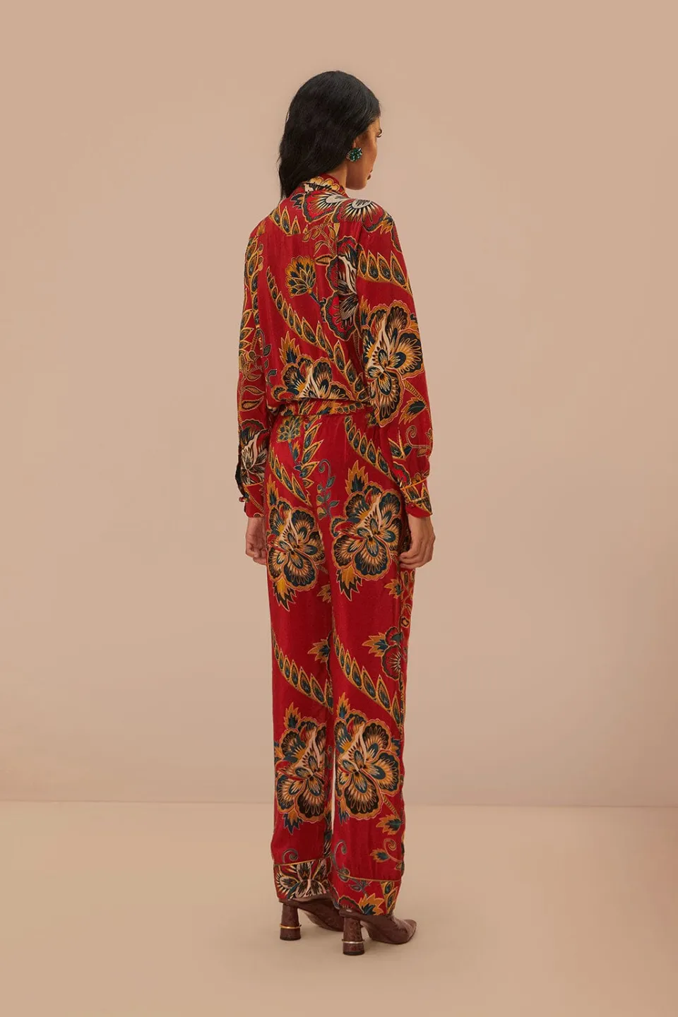 FARM Rio Red Maxi Floral Pajama Pants