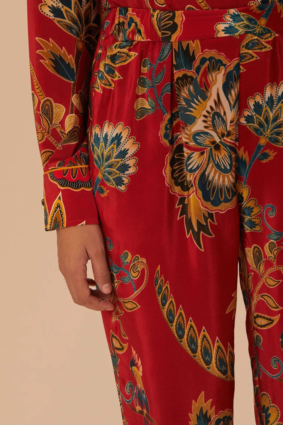 FARM Rio Red Maxi Floral Pajama Pants