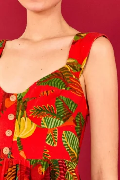 FARM Rio Red Mini Dress | Forest Birds Print Best