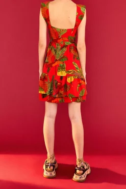 FARM Rio Red Mini Dress | Forest Birds Print Best
