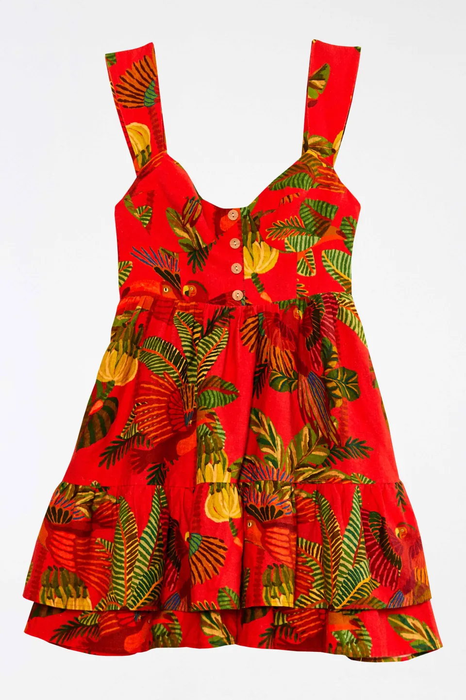 FARM Rio Red Mini Dress | Forest Birds Print Best