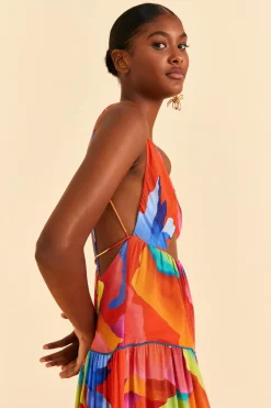 FARM Rio Red Ombre Chita Maxi Dress