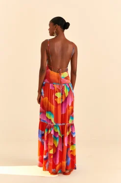 FARM Rio Red Ombre Chita Maxi Dress