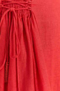 FARM Rio Red Sleeveless Midi Dress Clearance