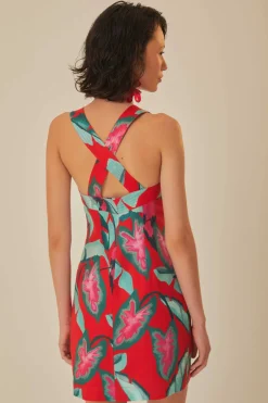 FARM Rio Red Summer Foliage Mini Dress Online