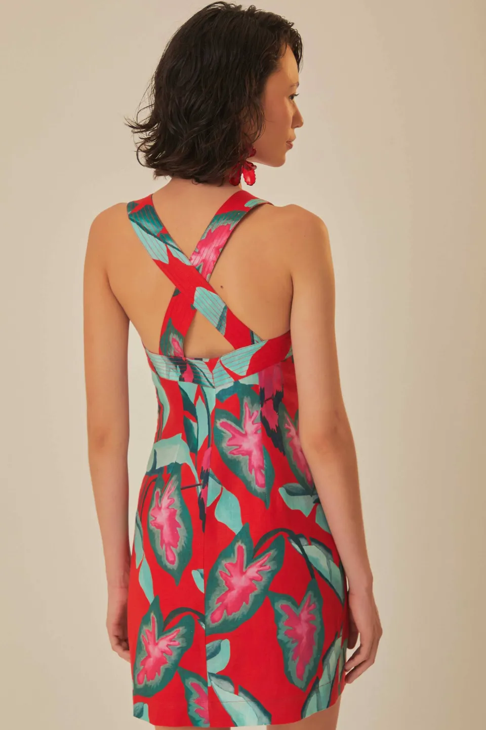 FARM Rio Red Summer Foliage Mini Dress Online