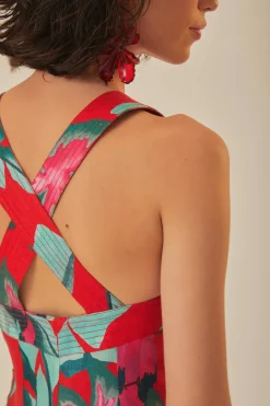 FARM Rio Red Summer Foliage Mini Dress Online