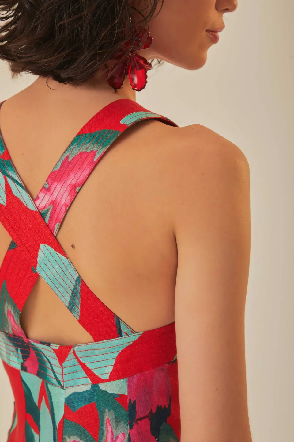 FARM Rio Red Summer Foliage Mini Dress Online