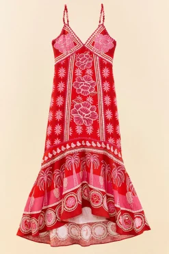 FARM Rio Red Summer Sunrise Maxi Dress Sale