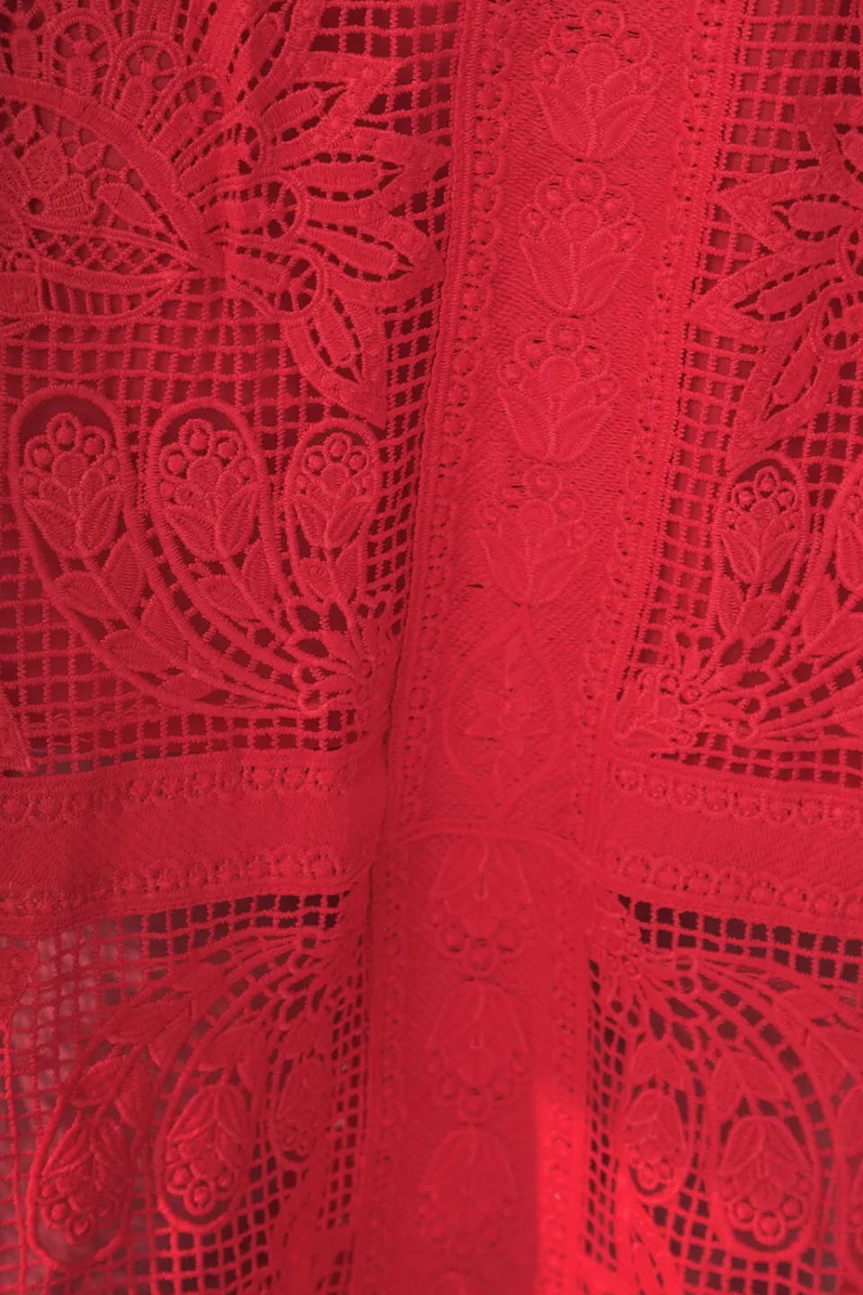 FARM Rio Red Toucan Guipure Midi Skirt Online