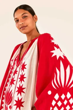 FARM Rio Red Tropical Cutwork Mini Dress Discount