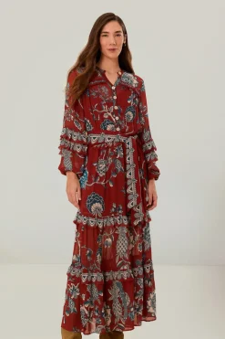 FARM Rio Red Tropical Landing Maxi Dress Clearance