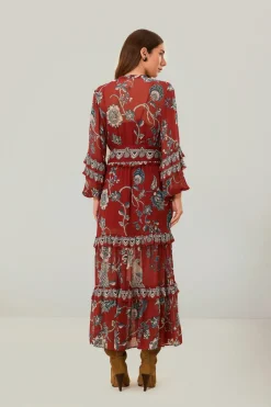 FARM Rio Red Tropical Landing Maxi Dress Clearance