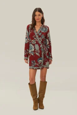 FARM Rio Red Tropical Landing Wrap Mini Dress Online