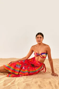 FARM Rio Red Wrap Skirt | Good Vibes Print Best