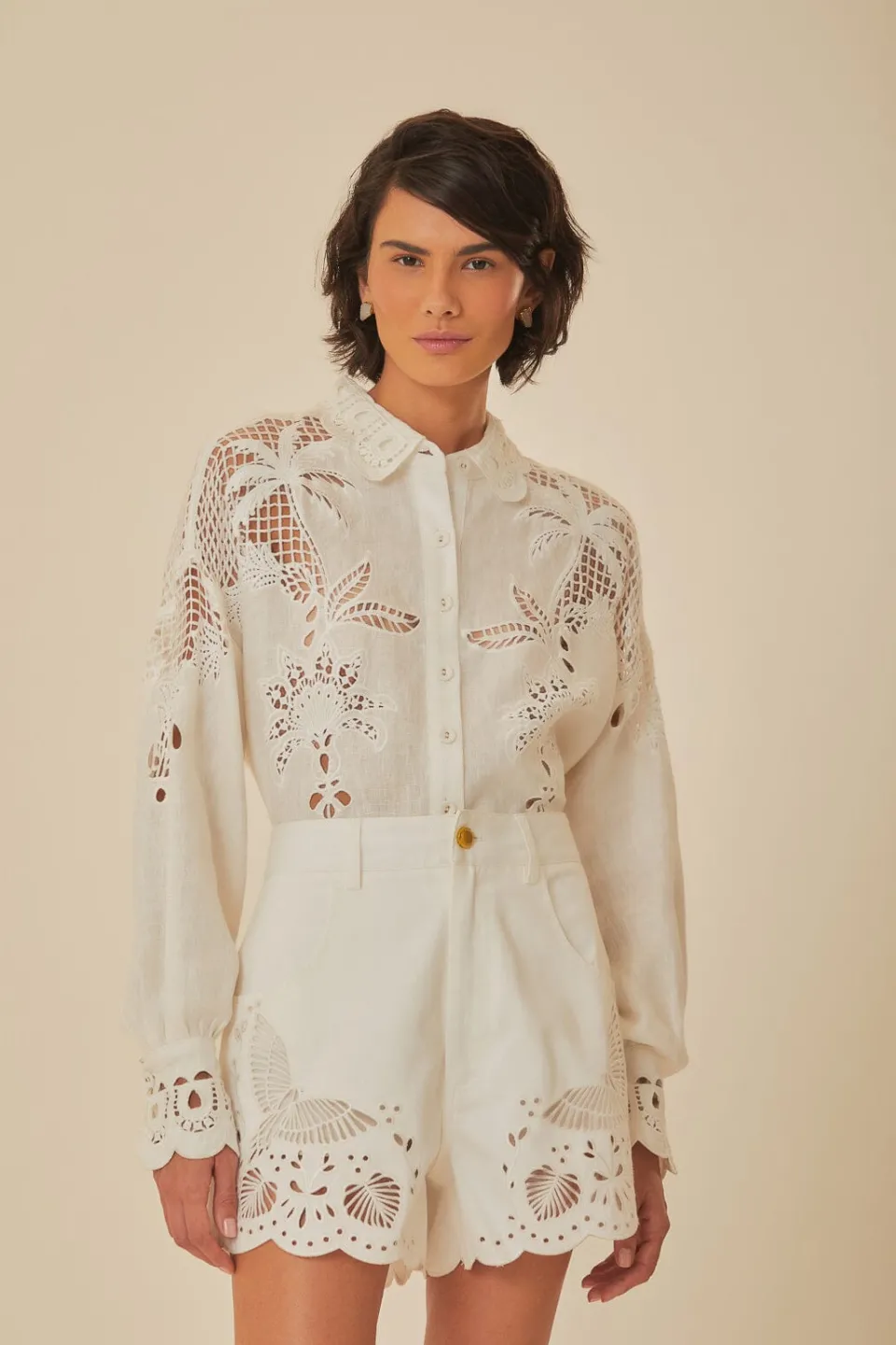 FARM Rio Richelieu Embroidered Shorts Sale