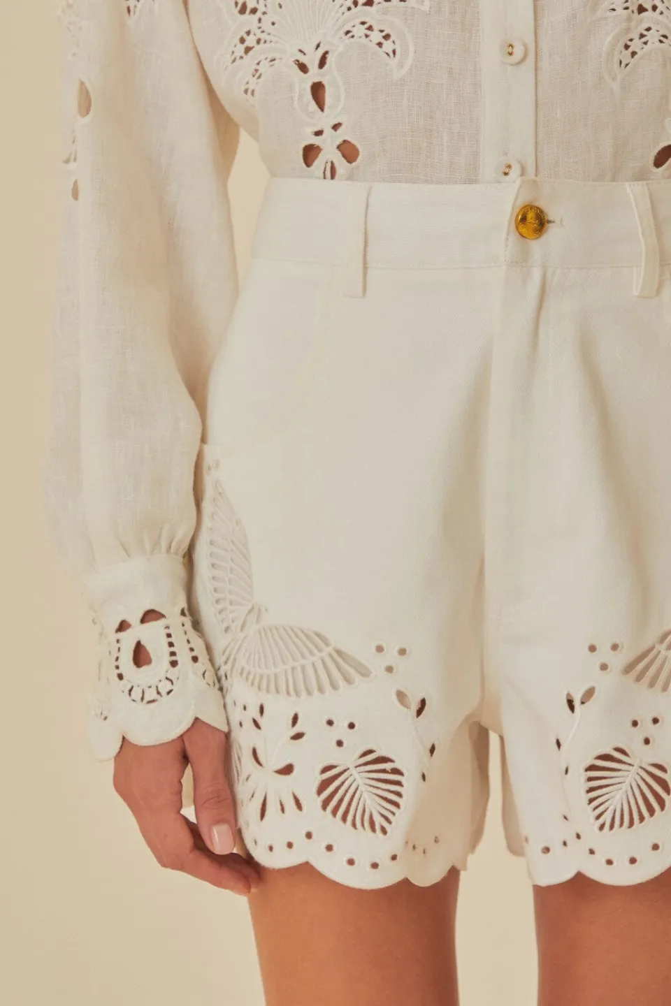 FARM Rio Richelieu Embroidered Shorts Sale