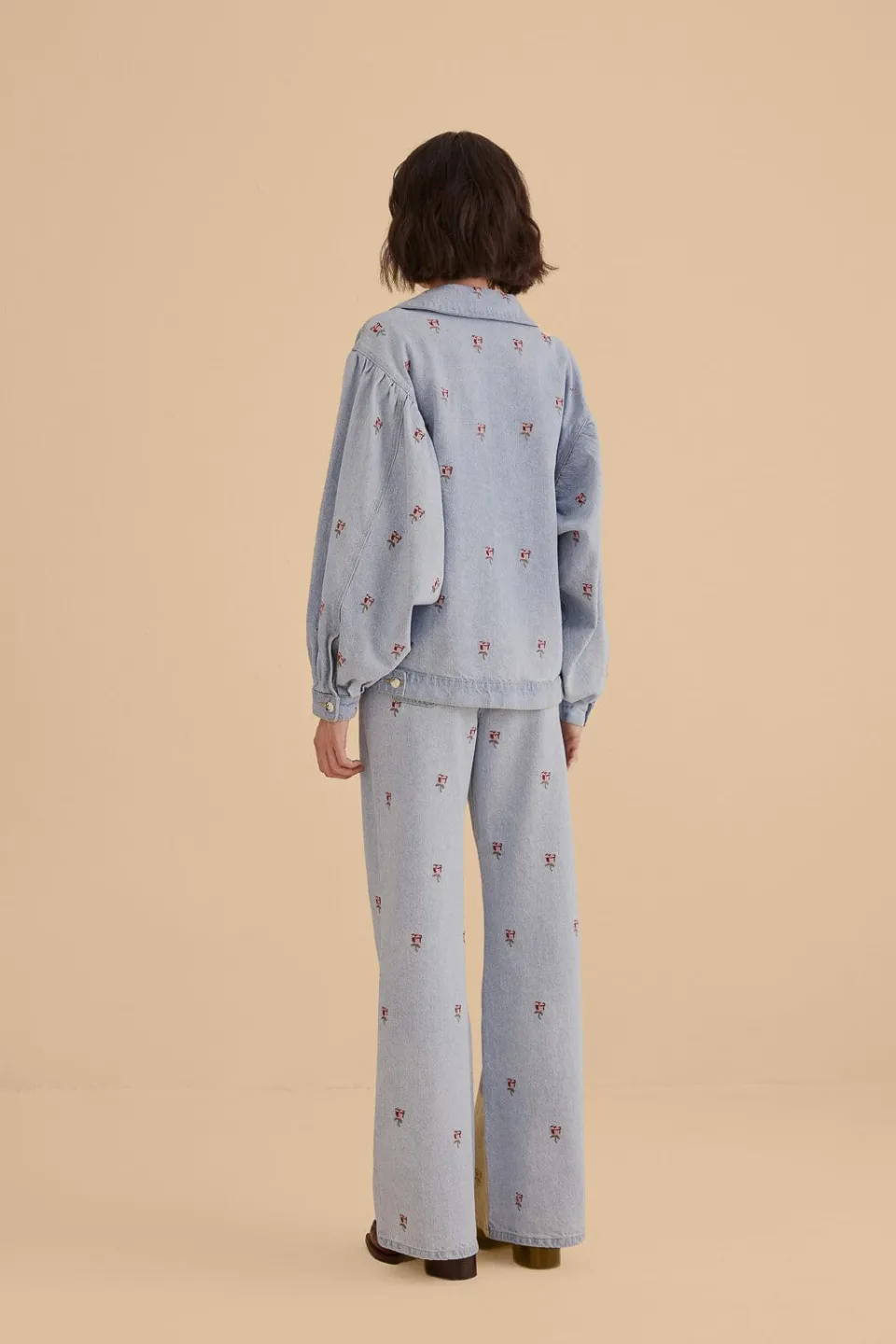 FARM Rio Rose Embroidered Denim Pants Best