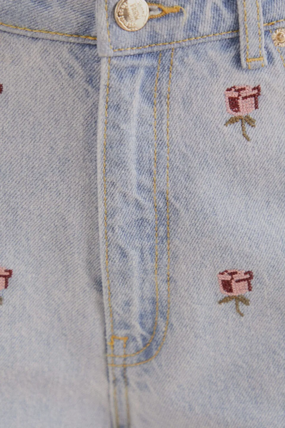 FARM Rio Rose Embroidered Denim Pants Best