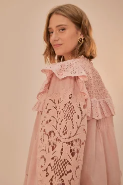 FARM Rio Rose Honeycomb Blouse New