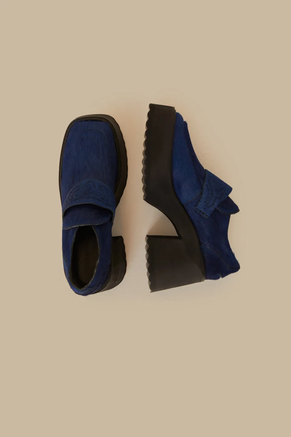 FARM Rio Royal Blue Platform Loafer Discount