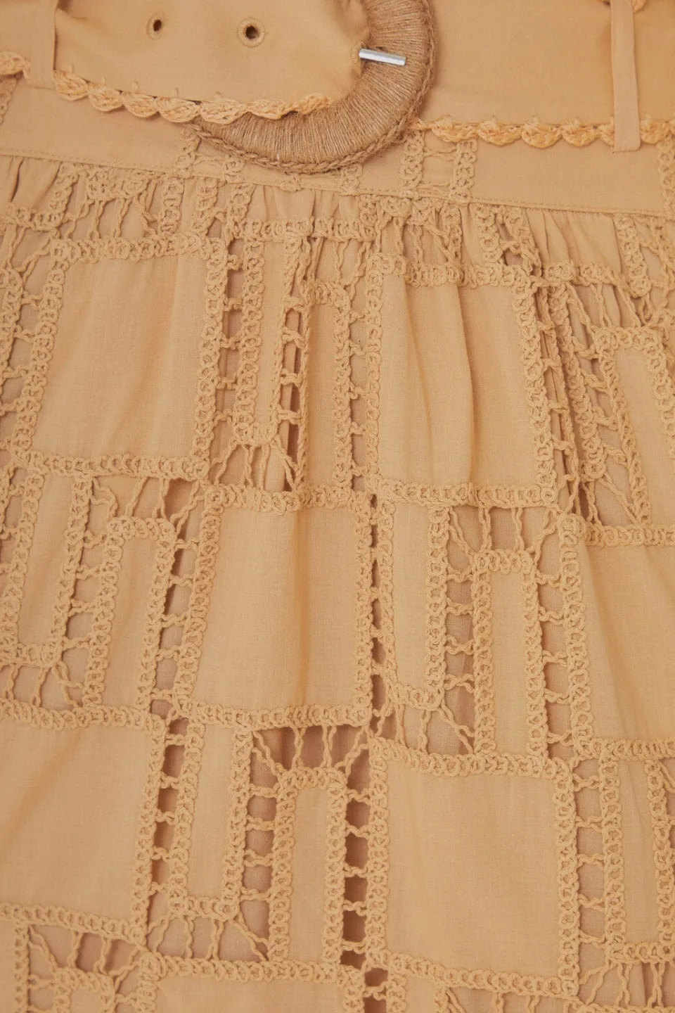 FARM Rio Sand Crochet Midi Skirt Sale