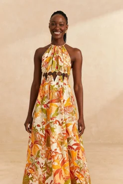 FARM Rio Sand Leopard Forest Maxi Dress Hot